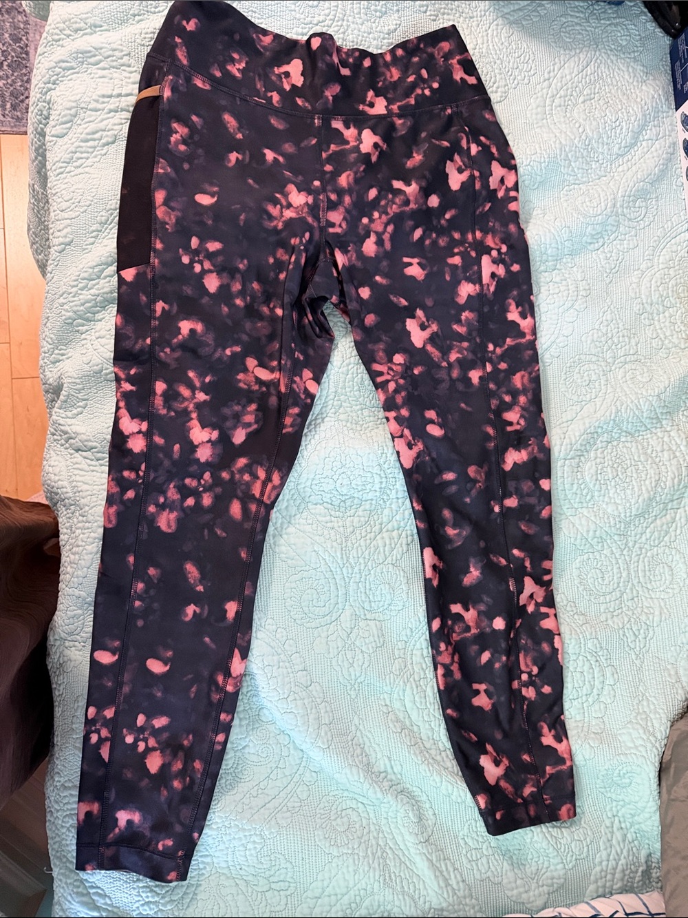 Lole Black and Pink Splatter Leggings